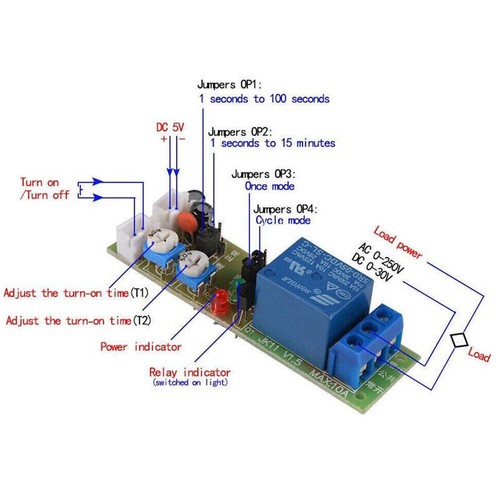 Timer relais - 5v,